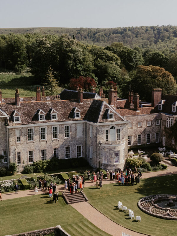 Aerial View of Firle Place Front Exterior