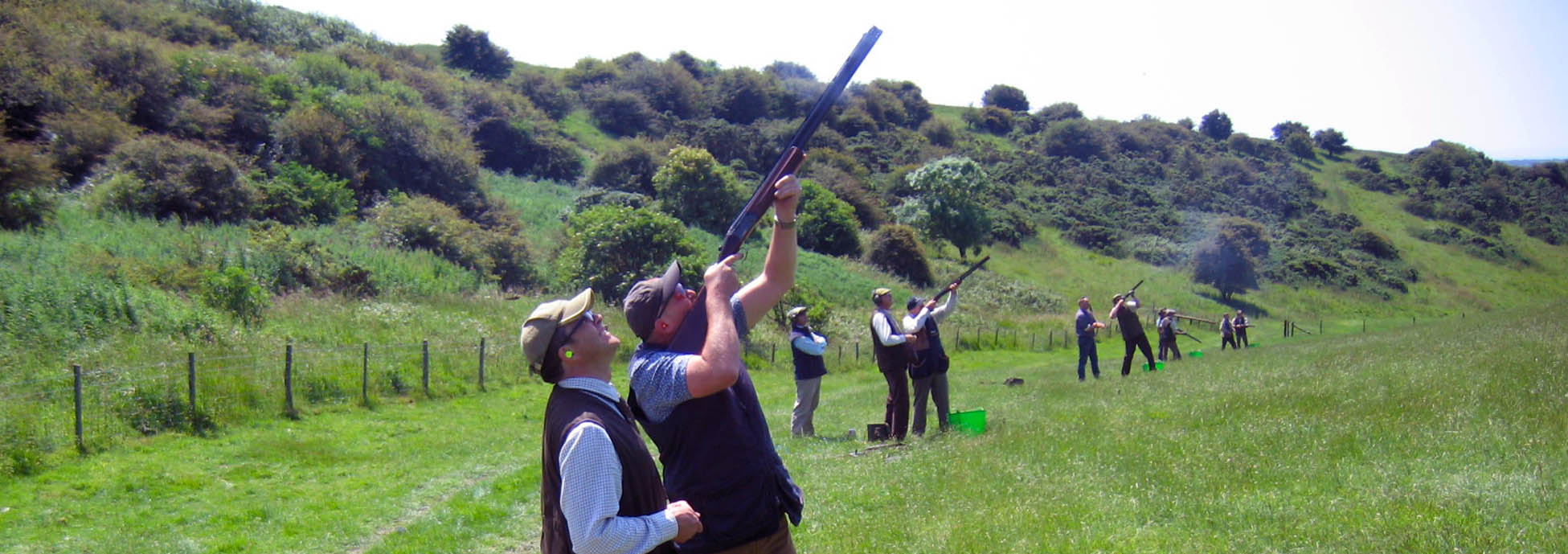 Clay pigeon shooting at Firle Estate in action