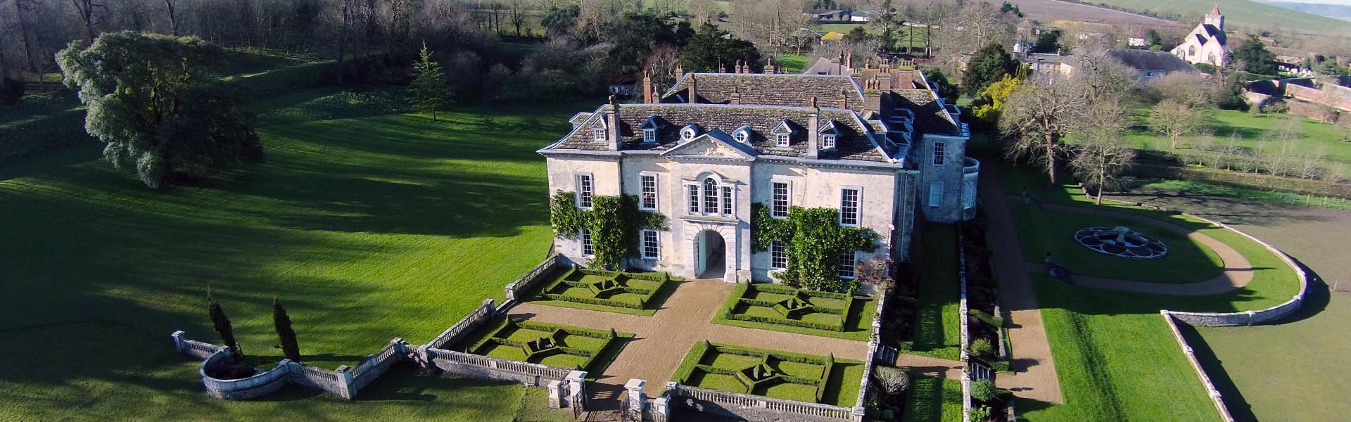Aerial View of Firle Place wedding venue and corporate event venue