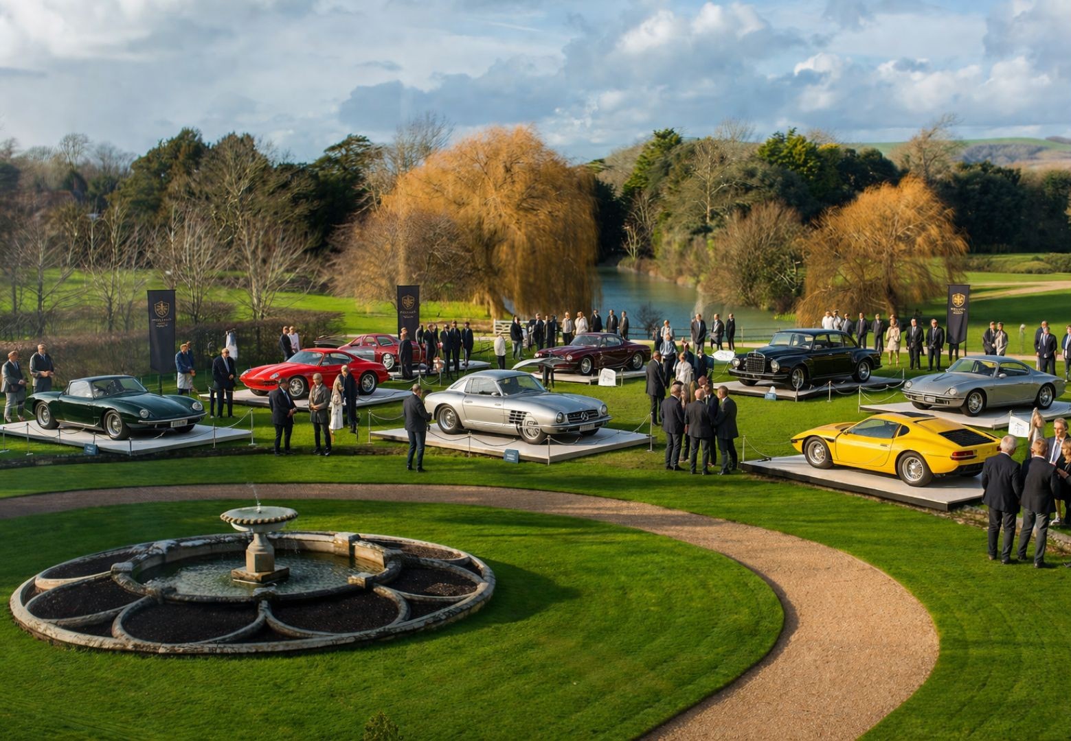Automotive concours event at Firle Place
