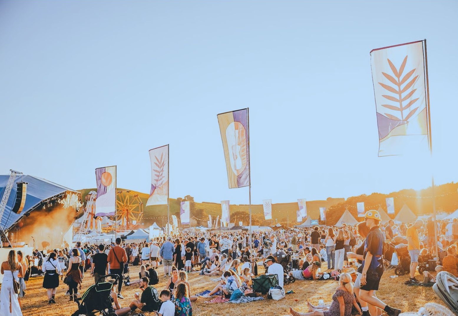 Summer music festival crowd